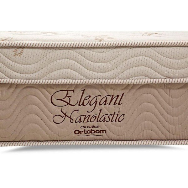 Encontraproduto.com.br - Conjunto Box Baú Casal: Colchão Molas Ortobom Nanolastic Elegant + Base CRC Courano White(138x188)