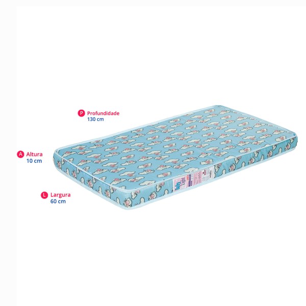 Encontraproduto.com.br - Colchão Infantil Ortobom Espuma D18 70x130x10cm Baby Physical