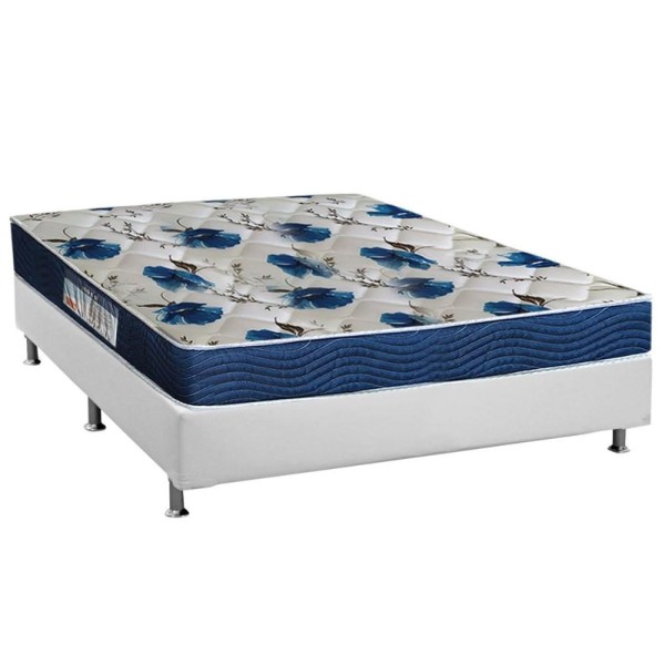 Cama Box Viúva: Colchão Anatômico Ortobom D28/Ep Fort Tech Iso 60 + Base Crc Courano White(128X188)