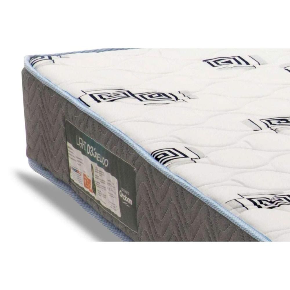 Encontraproduto.com.br - Conjunto Box Casal Colchão Espuma Ortobom D33 Light Saúde + Base Crc Suede Black 138x188