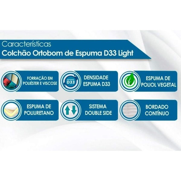 Encontraproduto.com.br - Conjunto Box Casal Colchão Espuma Ortobom D33 Light Saúde + Base Crc Suede Brown 138x188
