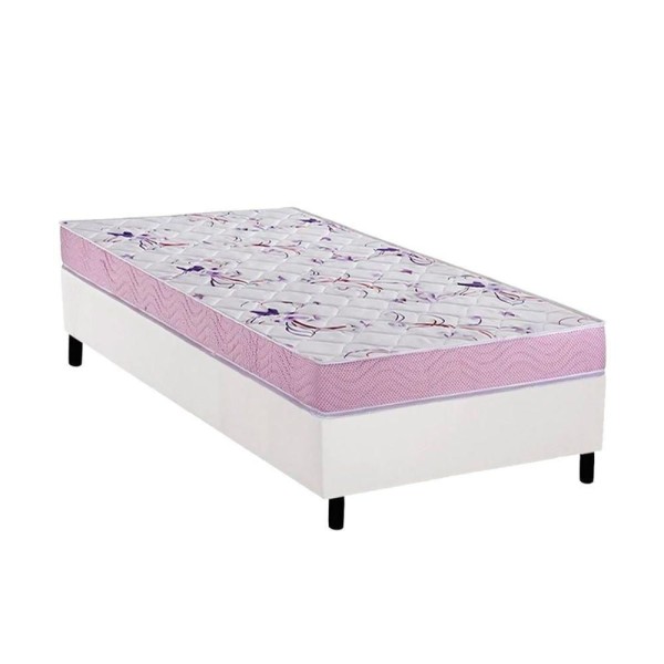 Encontraproduto.com.br - Conjunto Box Solteiro: Colchão Espuma Ortobom D33 Physical Hiper Resistente 17 + Base Crc Courano White(78x188)