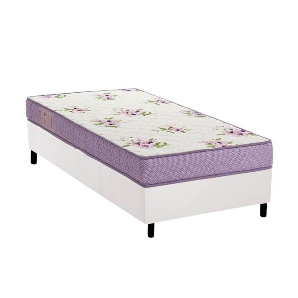 Encontraproduto.com.br - Conjunto Box Solteiro: Colchão Espuma Ortobom D23 Physical Super Resistente Bordado + Base Crc Courano White(78x188)