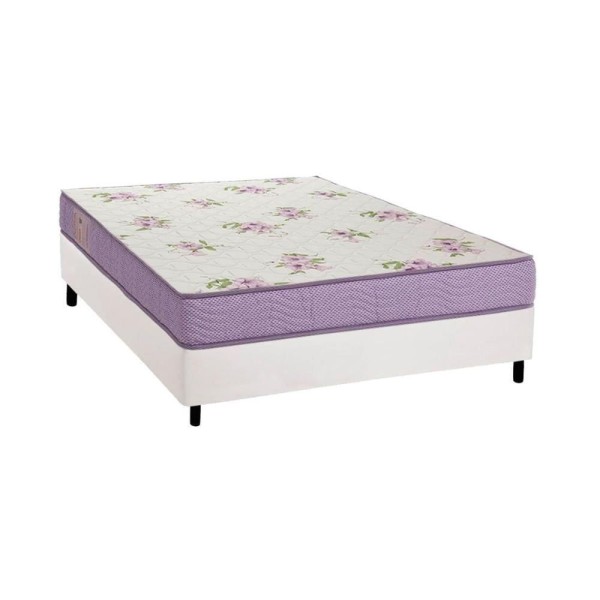 Encontraproduto.com.br - Conjunto Box Casal: Colchão Espuma Ortobom D23 Physical Super Resistente Bordado + Base Crc Courano White(138x188)