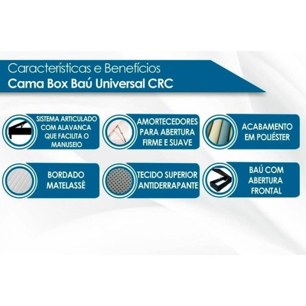 Encontraproduto.com.br - Conjunto Box Baú Casal: Colchão Espuma Ortobom Superpocket Sleep King + Base Crc Suede Black(138x188)