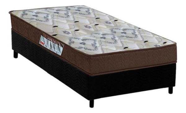 Encontraproduto.com.br - Cama Box Solteiro: Colchão Ortopédico Ortobom D45/Ep Fort Tech Iso 150 + Base Black(78X188)