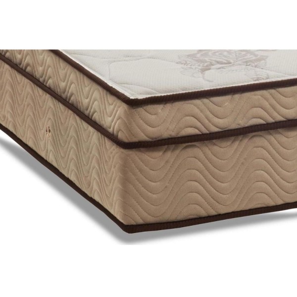 Encontraproduto.com.br - Cama Box Baú Queen: Colchão Molas Ortobom SuperPocket Celebrita + Base CRC Suede Brown(158x198)