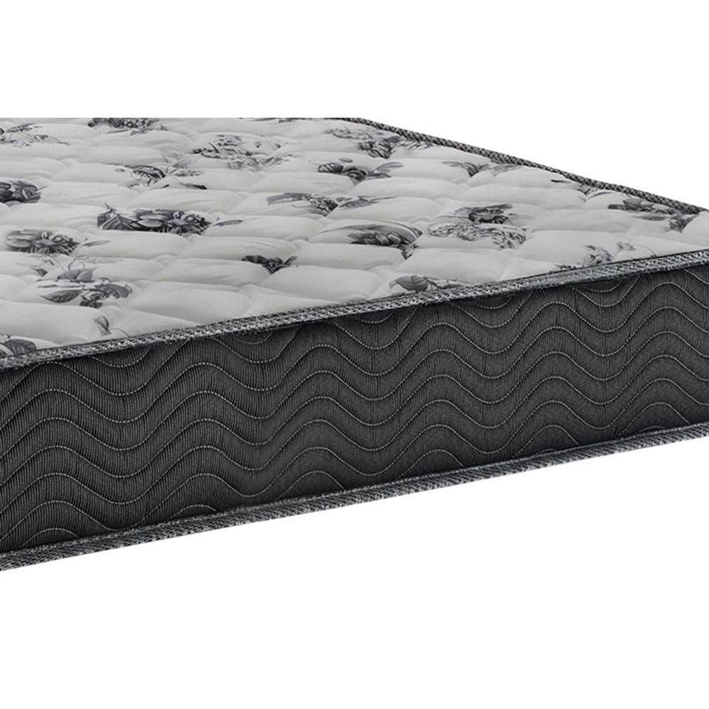 Encontraproduto.com.br - Cama Box Queen: Colchão Espuma Ortobom D33-ep Fort Tech Iso 100 + Base Crc Suede Black(158x198)