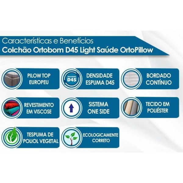 Encontraproduto.com.br - Cama Box Baú Queen: Colchão Espuma Ortobom D45 Light Saúde OrtoPillow + Base CRC Suede Gray(158x198)