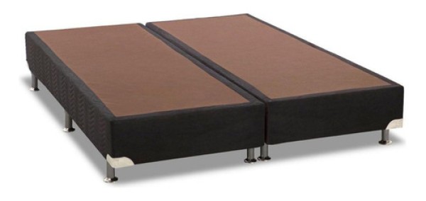 Cama Box Base Universal King  Suede Nero Black  (193x203x20
