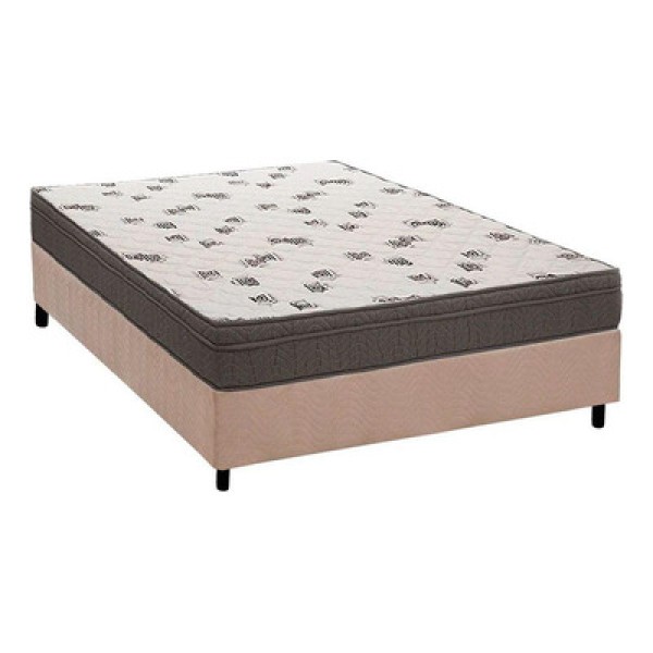 Encontraproduto.com.br - Cama Box Casal: Colchão Espuma Ortobom D45 Light Saúde + Base Crc Suede Clean(138X188)