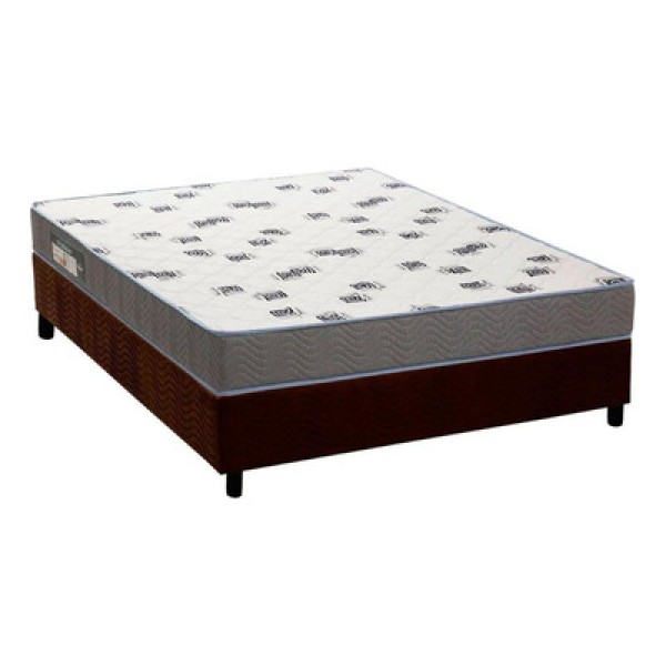 Encontraproduto.com.br - Cama Box Casal: Colchão Espuma Ortobom D33 Light Saúde + Base Crc Suede Brown(138X188)