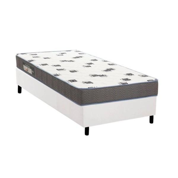 Encontraproduto.com.br - Cama Box Solteiro: Colchão Espuma Ortobom D33 Light Saúde + Base Crc Courano White(88X188)