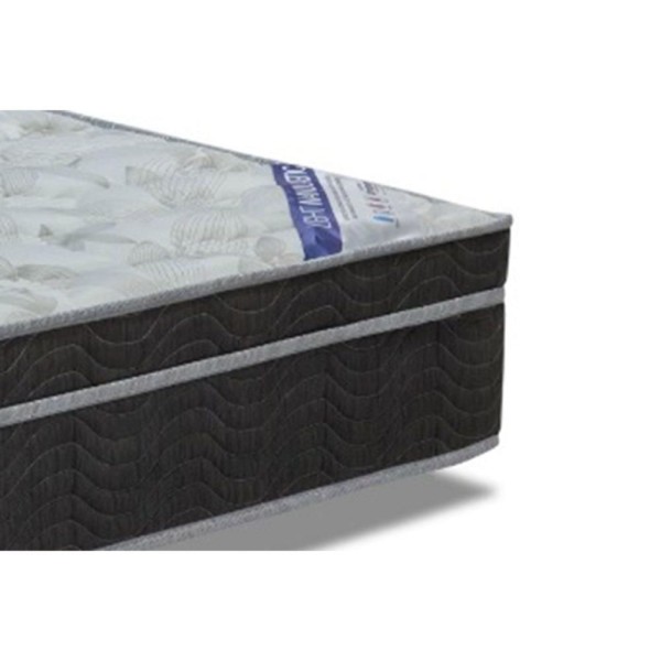 Cama Box King: Colchão Molas Ortobom Nanolastic Light Selado + Base CRC Suede Black(186x198)