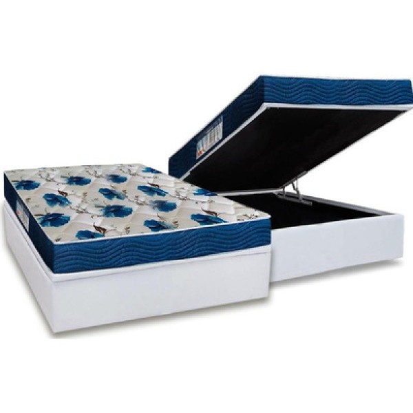 Encontraproduto.com.br - Cama Box Baú Casal: Colchão Anatômico Ortobom D28 / Ep Iso 60 Super Firme + Base White(138X188)