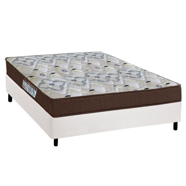Encontraproduto.com.br - Cama Box Viúva: Colchão Espuma D45 Ortobom /Ep Anatômico Fort Tech Iso 150 + Base White(128X188)