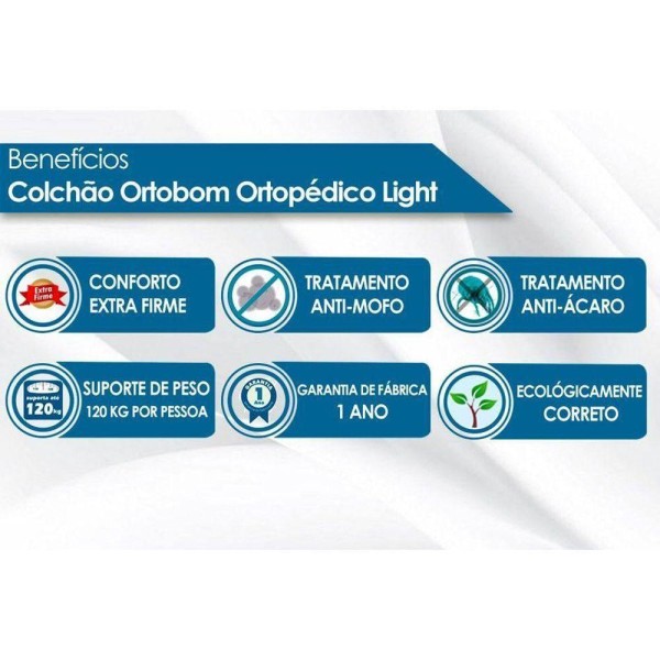 Encontraproduto.com.br - Cama Box Baú Solteiro: Colchão Ortopédico Ortobom Light + Base Crc Suede Clean(88x188)