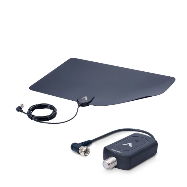 Antena Digital Interna Slim com Booster Amplificador de Sinal