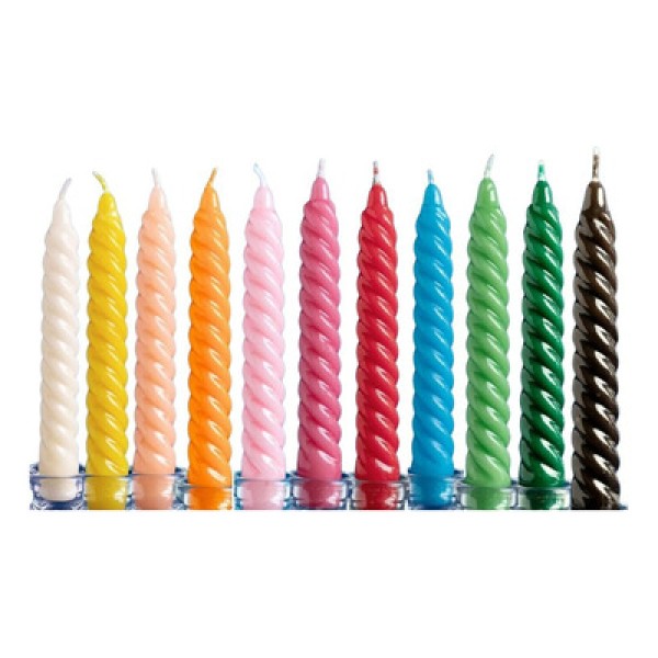 Encontraproduto.com.br - Vela Castiçal Colorida Twist Verniz Azul Claro