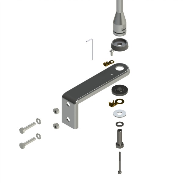 Encontraproduto.com.br - Antena PX Móvel Marinox com Prolongador, Suporte L e Cabo RGC 5,5m