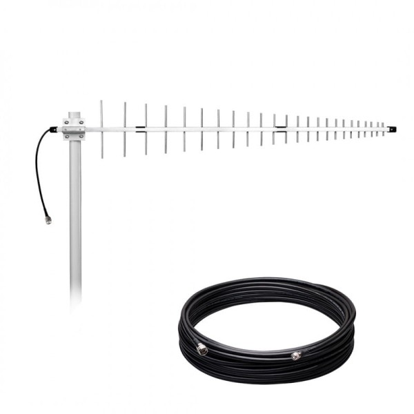 Antena Celular Quadriband e Cabo Coaxial 15 metros para Celular de Mesa