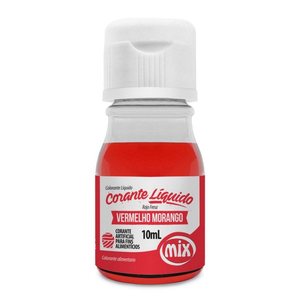 Corante Líquido Vermelho Morango 10ml - Mix