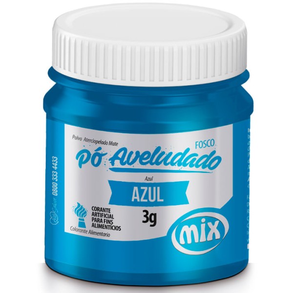 Pó Aveludado Fosco Azul 3g - Mix