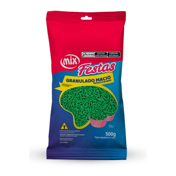 Granulado Macio Festas Verde 500g Mix