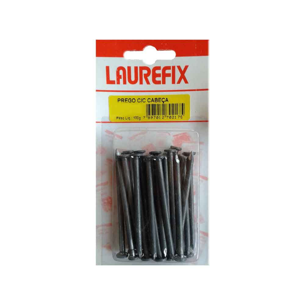 Prego com cabeça de aço carbono polido 10x10mm 50 gramas cinza escuro Laurefix
