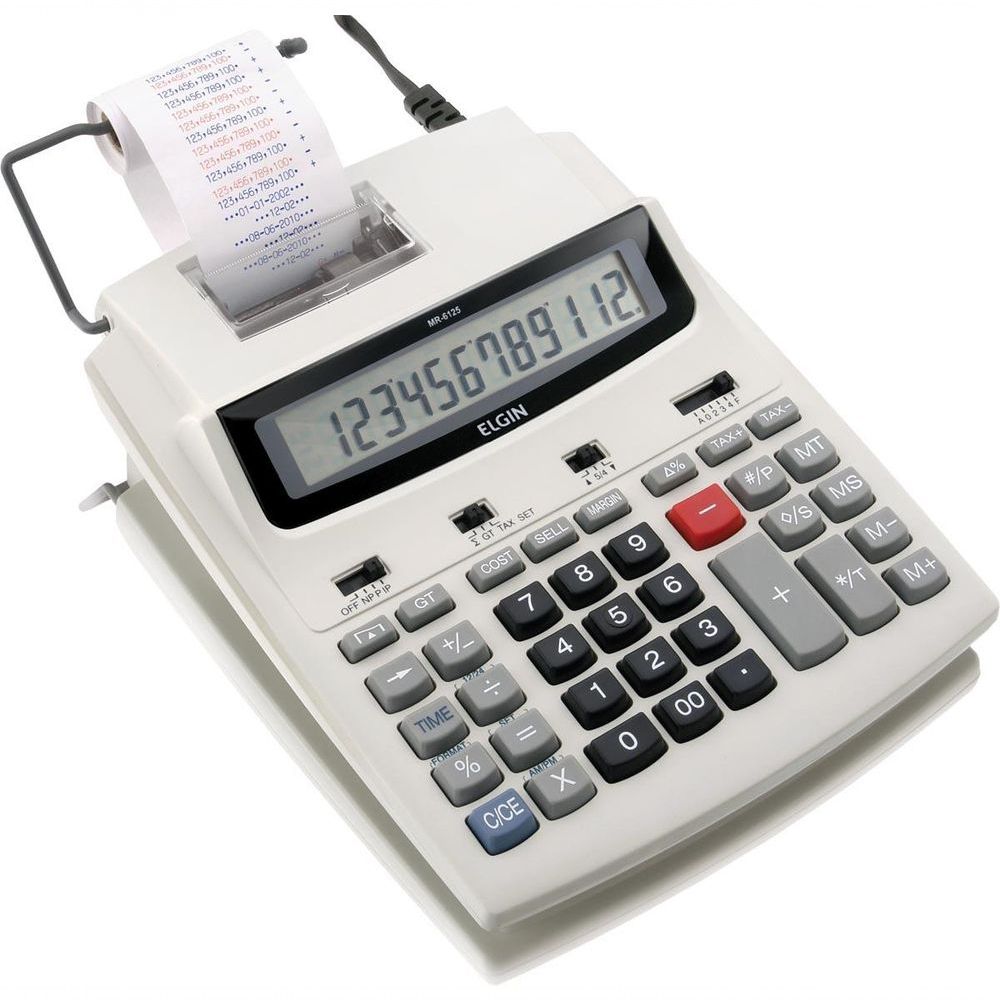 Encontraproduto.com.br - Calculadora de Mesa Elgin MR6125 com Bobina 12 Digitos Calendario Bivolt (Emb. contém 1un.)