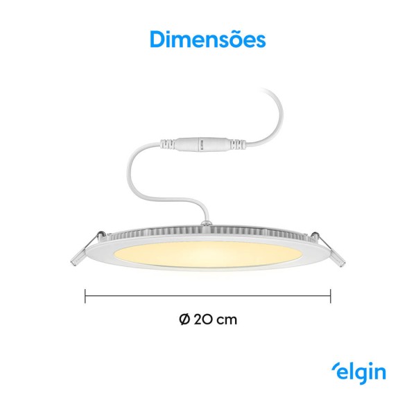 Encontraproduto.com.br - Luminária De Embutir Inteligente 18 Watts 3000-6500k Redonda Com Wi-fi - 48d18werwifi - Elgin
