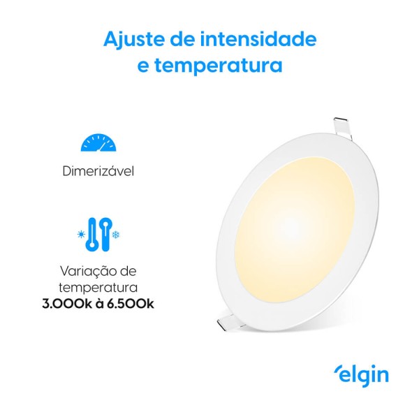 Encontraproduto.com.br - Luminária De Embutir Inteligente 18 Watts 3000-6500k Redonda Com Wi-fi - 48d18werwifi - Elgin