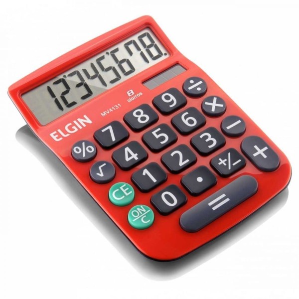 Calculadora De Mesa 8 Dígitos Mv-4131 Vermelha