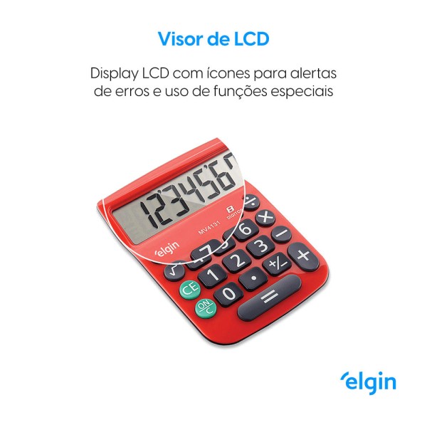 Encontraproduto.com.br - Calculadora De Mesa 8 Dígitos Mv-4131 Vermelha