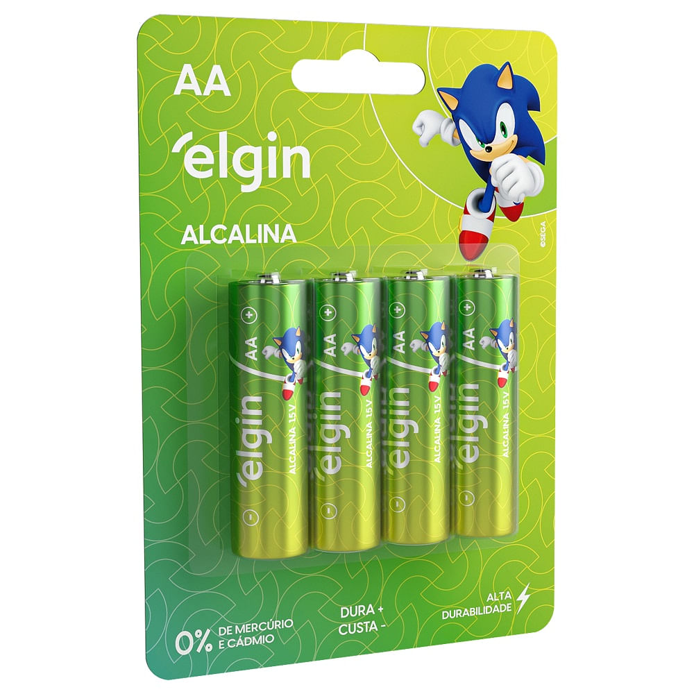 Pilha Alcalina AA com 4 Unidades 82153 Elgin
