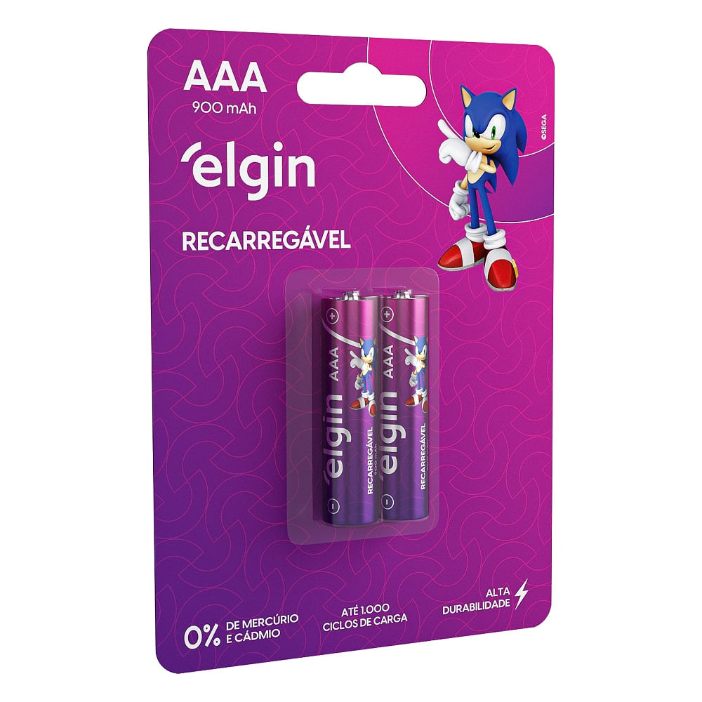 Pilha Recarregável AAA 900MHA Blister 2 unidades