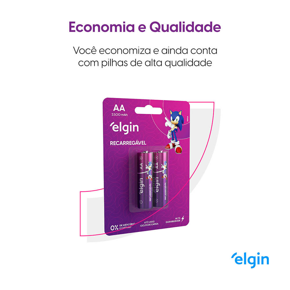 Encontraproduto.com.br - Pilha Recarregável AA 82172 Elgin