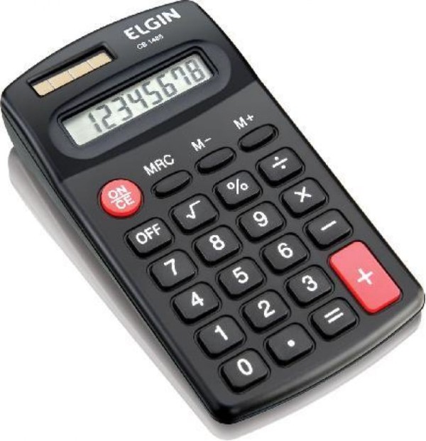 Encontraproduto.com.br - Calculadora de Bolso 8 dígitos Preta CB 1485 Elgin