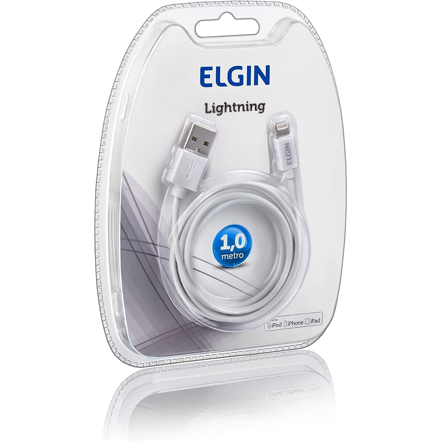Encontraproduto.com.br - Cabo Usb Para Lightning Apple/iPhone 1 Metro - Elgin Cor Branco