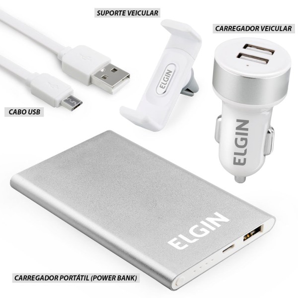 Kit Automotivo de Carregador Celular 46RKITCARRO0 Elgin