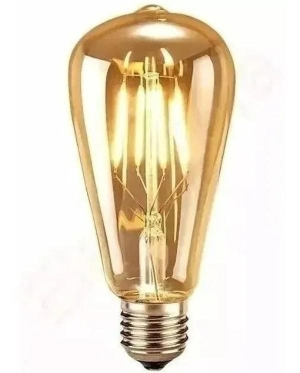 Lâmpada Filamento Led Retrô Vintage Âmbar St64 Elgin