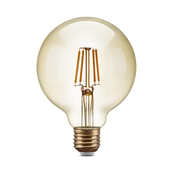 Encontraproduto.com.br - Lâmpada de Filamento Led G95 - 4W 2.200K Âmbar Bivolt