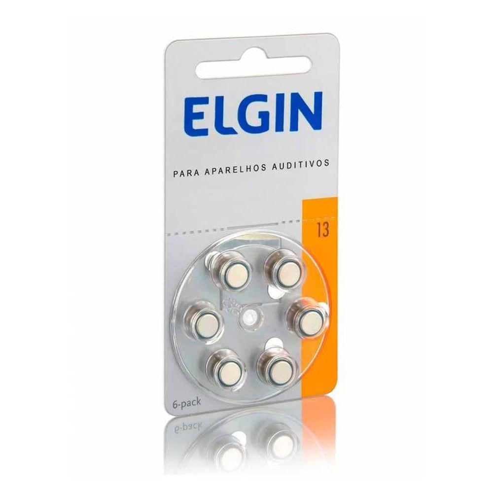 Bateria para Aparelho Auditivo Elgin 13 1.4V - 06 unidades