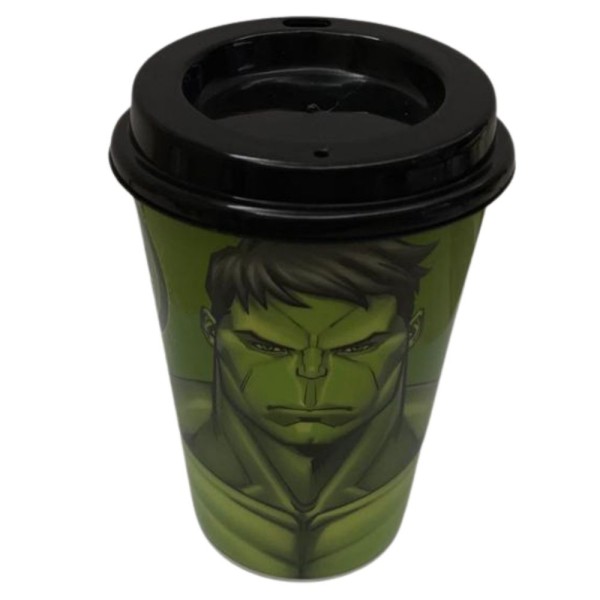Encontraproduto.com.br - Kit 4 Copos para Café 320ml com Tampa Avengers