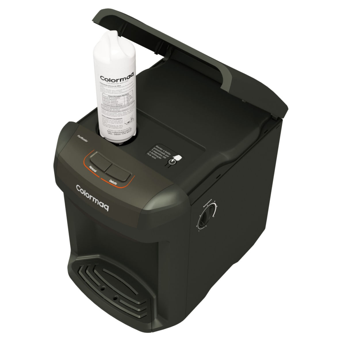 Encontraproduto.com.br - Purificador de Água Eletrônico Colormaq Acqua Grafite Bivolt