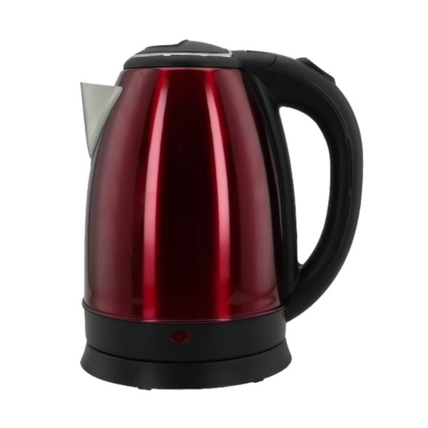 Chaleira Elétrica 1,8l Em Inox Vermelha 220v 1500w Rápida Fervura