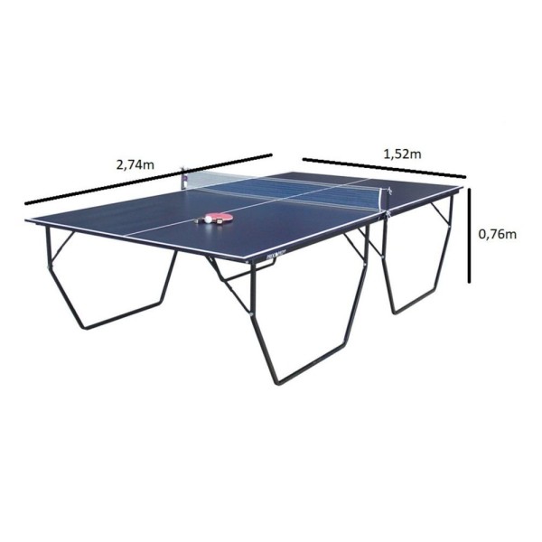 Encontraproduto.com.br - Mesa De Ping Pong Mdp 15Mm Com Rodízios Suporte E Rede 10615 Procópio Azul