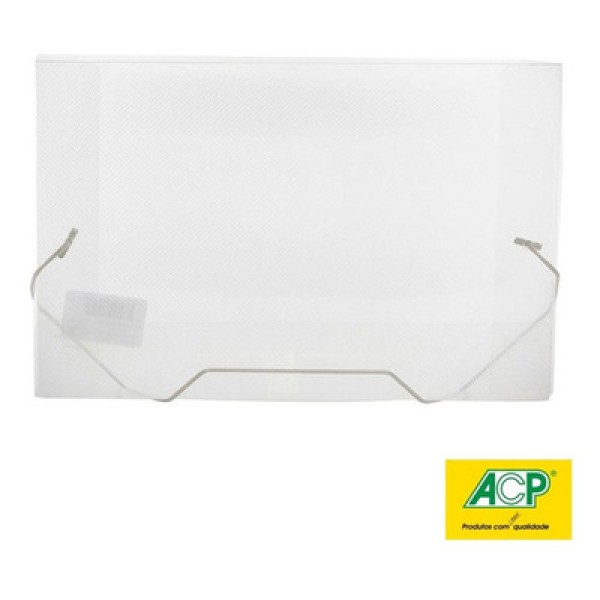 Encontraproduto.com.br - PASTA ELASTICO OFICIO LOMBO 2CM TRANSPARENTE ACP
