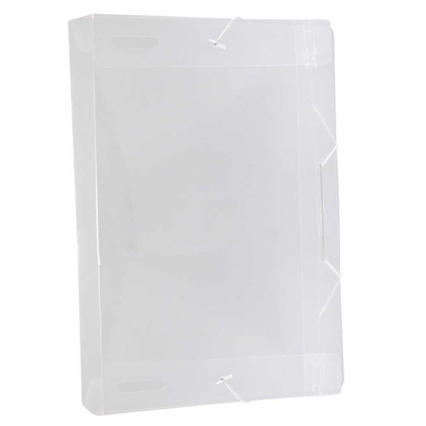 Encontraproduto.com.br - PASTA ELASTICO OFICIO LOMBO 5,5CM TRANSPARENTE ACP