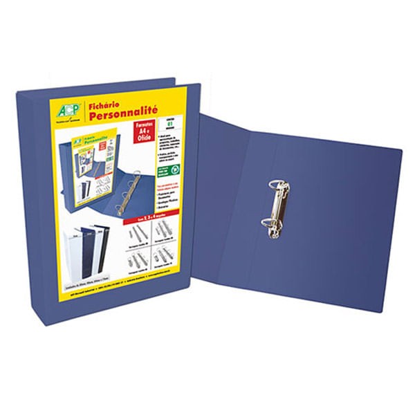 Encontraproduto.com.br - Fichário Personalite 2 Argolas 6.0cm Azul - Acp